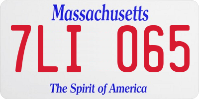 MA license plate 7LI065