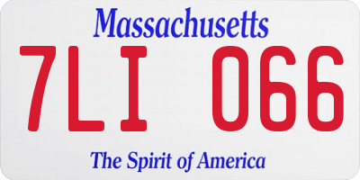 MA license plate 7LI066