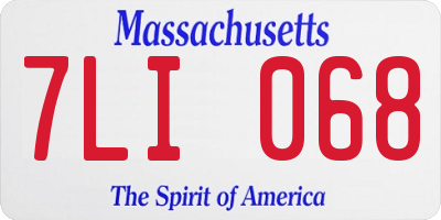 MA license plate 7LI068