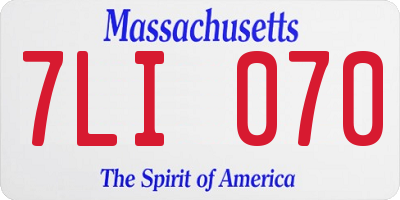 MA license plate 7LI070