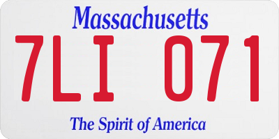MA license plate 7LI071