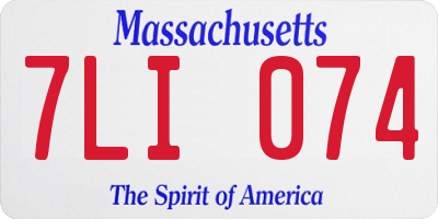 MA license plate 7LI074