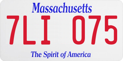 MA license plate 7LI075