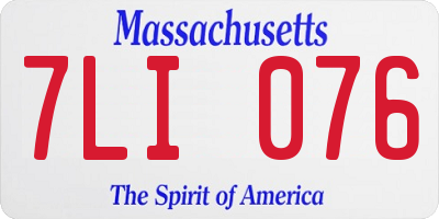 MA license plate 7LI076