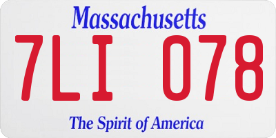 MA license plate 7LI078