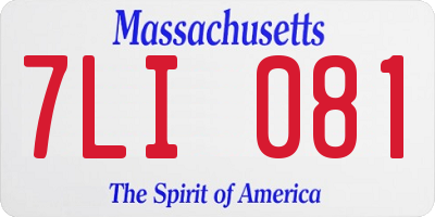 MA license plate 7LI081