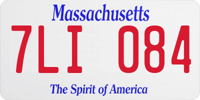 MA license plate 7LI084
