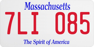 MA license plate 7LI085