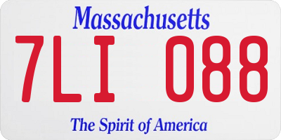 MA license plate 7LI088