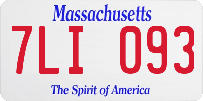 MA license plate 7LI093