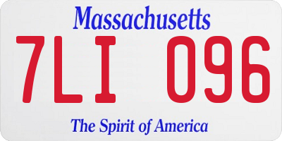 MA license plate 7LI096