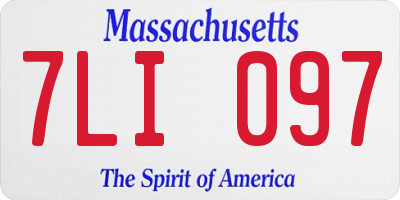 MA license plate 7LI097
