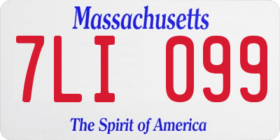 MA license plate 7LI099
