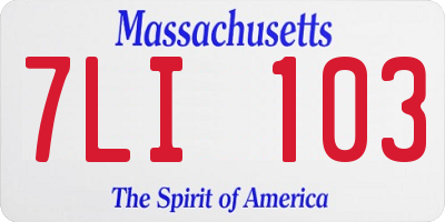 MA license plate 7LI103