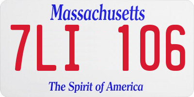 MA license plate 7LI106