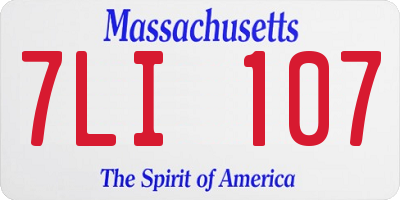 MA license plate 7LI107