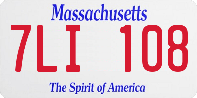 MA license plate 7LI108