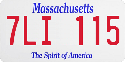 MA license plate 7LI115