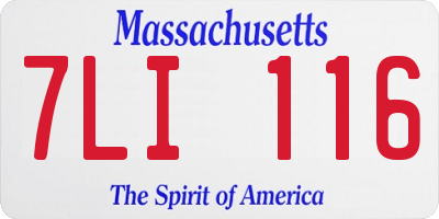 MA license plate 7LI116