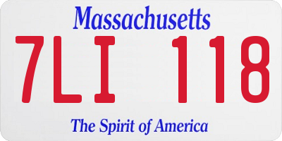 MA license plate 7LI118
