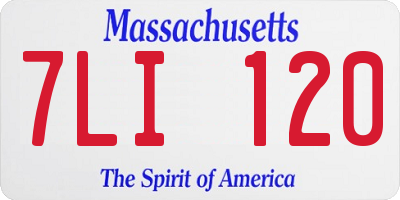 MA license plate 7LI120