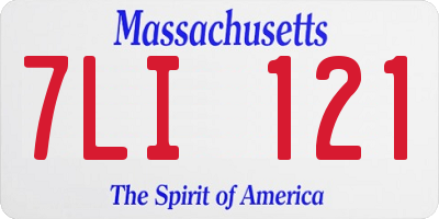 MA license plate 7LI121