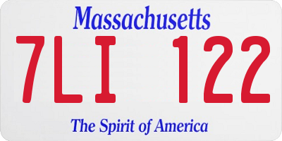 MA license plate 7LI122