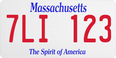 MA license plate 7LI123