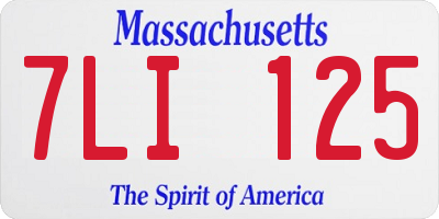 MA license plate 7LI125
