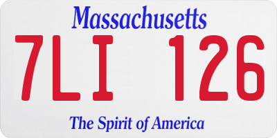 MA license plate 7LI126