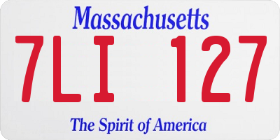 MA license plate 7LI127