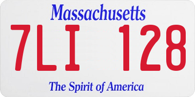MA license plate 7LI128