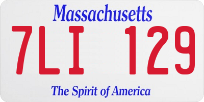 MA license plate 7LI129