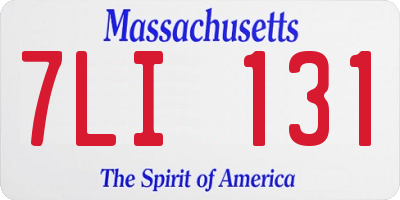 MA license plate 7LI131