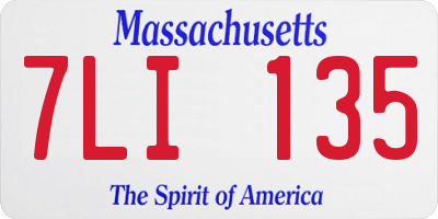 MA license plate 7LI135