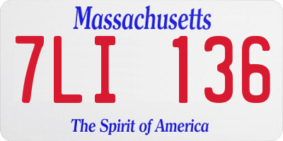 MA license plate 7LI136
