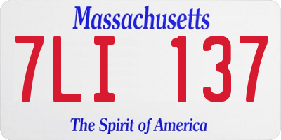 MA license plate 7LI137