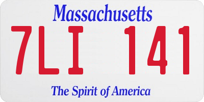 MA license plate 7LI141