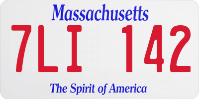 MA license plate 7LI142