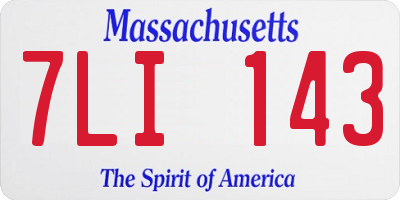 MA license plate 7LI143