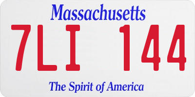 MA license plate 7LI144