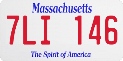 MA license plate 7LI146