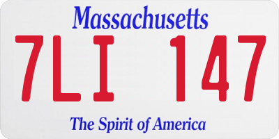 MA license plate 7LI147