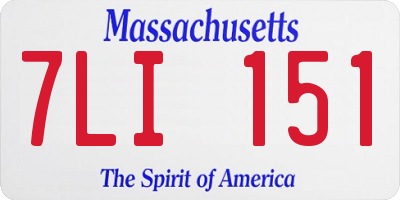 MA license plate 7LI151