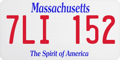 MA license plate 7LI152