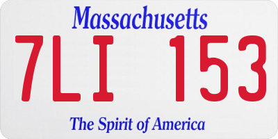 MA license plate 7LI153