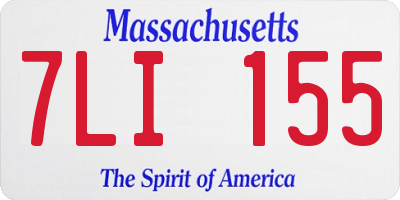 MA license plate 7LI155