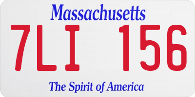 MA license plate 7LI156