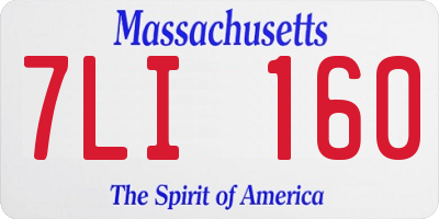 MA license plate 7LI160