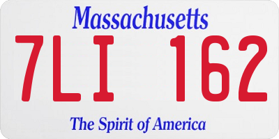MA license plate 7LI162